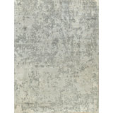 Cosmo Abstract Hand-Knotted White Area Rug