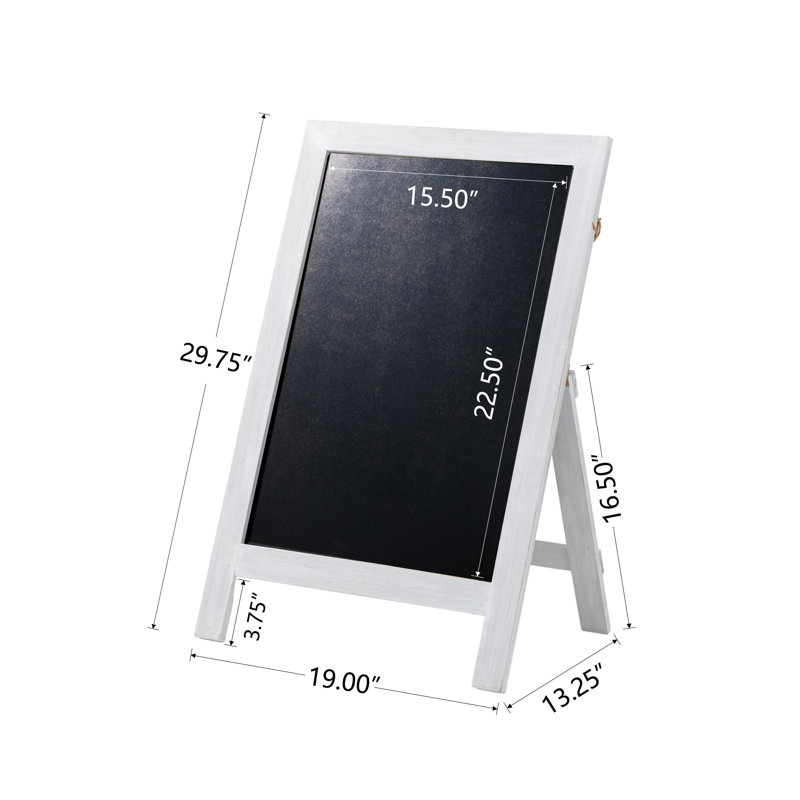 29.75"H Fiberboard Free Standing Chalkboard, White