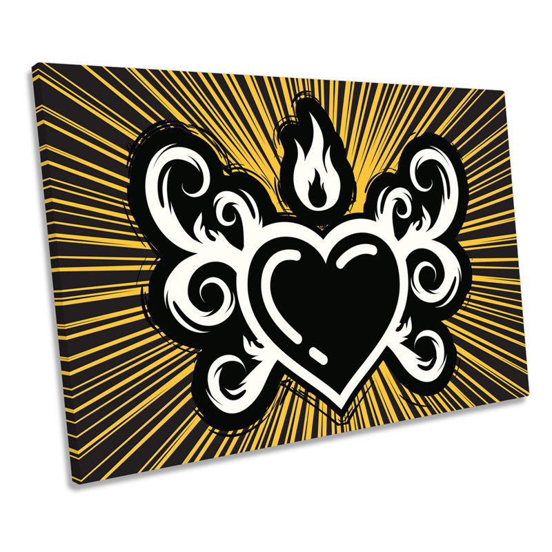 X0862 Urban Graffiti Heart - Wrapped Canvas Art Prints, 40.6cm H x 61cm W
