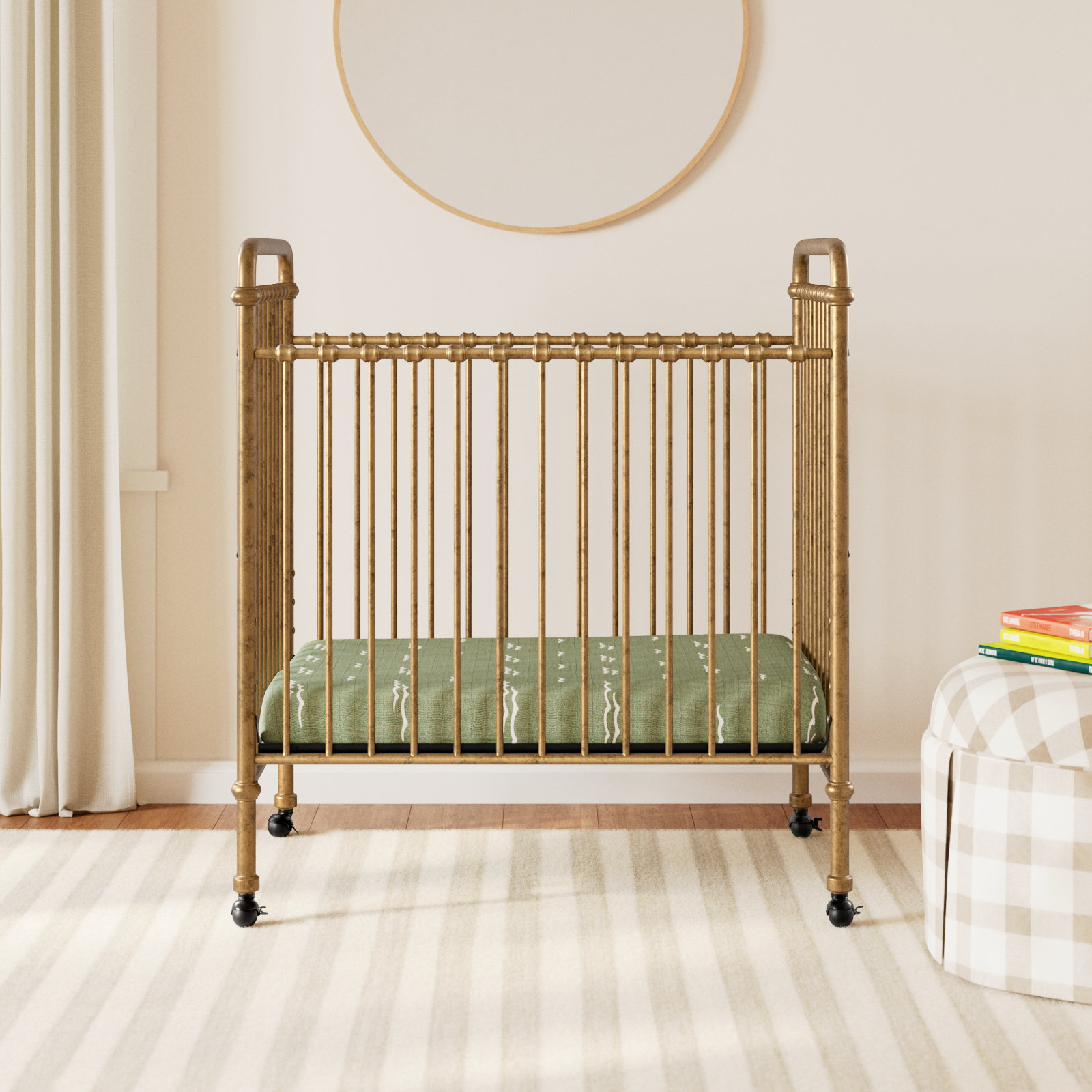 Abigail Iron 3-in-1 Convertible Crib, Vintage Gold