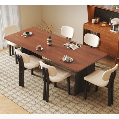 Ensemble de table de salle à manger en bois massif de style ancien