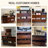 47.2" Large Record Player Stand, Vinyl Record Storage Cabinet,Brown Fit 7“/10"/12" Vinyl Record, Mid Century Turntable Stand, Media Cabinet with 6 DVD Drawers for Living Room, Music Corner