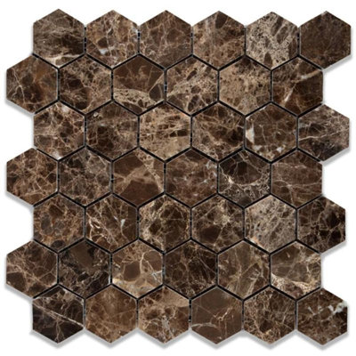 2 in. x 2 in. Honeycomb Polished Stone Tile