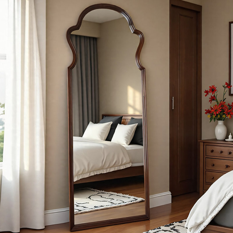 Miroir pleine grandeur de style américain à cadre irrégulier rétro, 62,99 po x 23,62 po