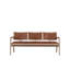 Mid-Century Woven Leather Arm Bench Weathered Natural