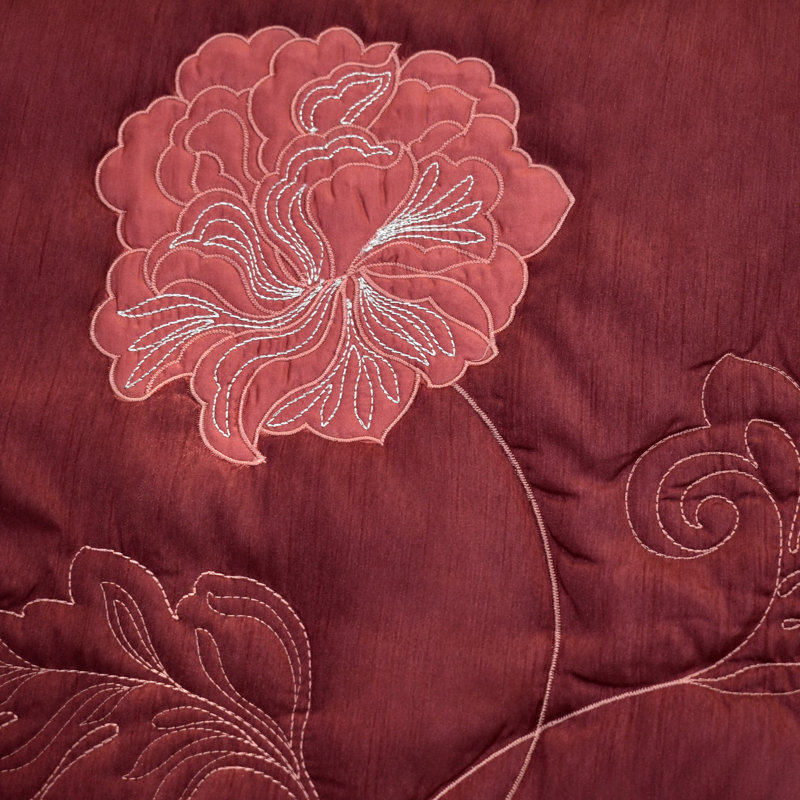 Sascha Silk Floral Duvet Cover Set, Single Duvet Cover Set, Fuschia / Cream