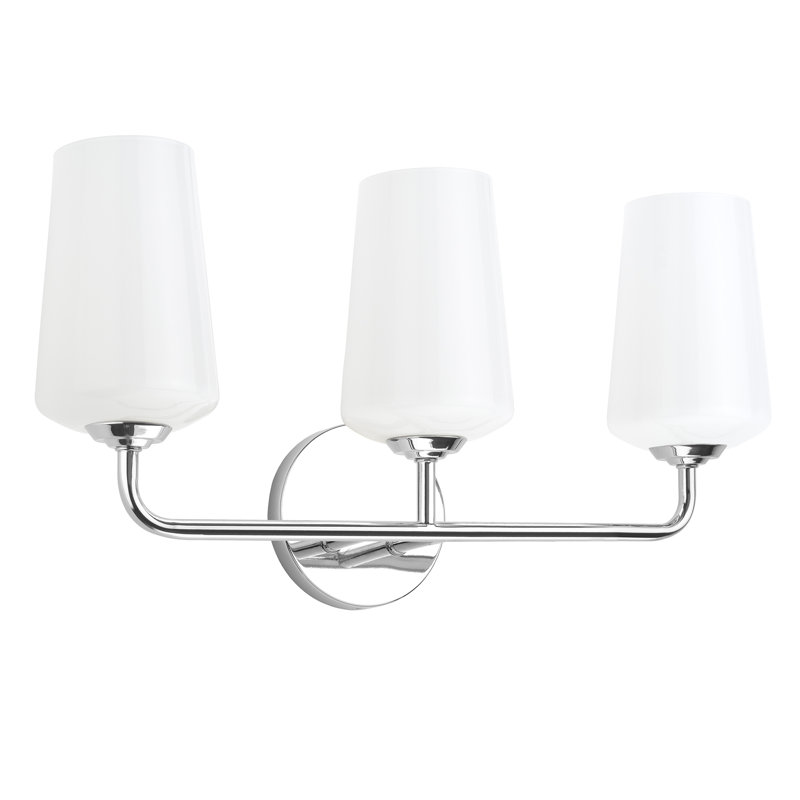 Celino Three-Light Bath & Vanity with Glass, Clear, Polished Chrome