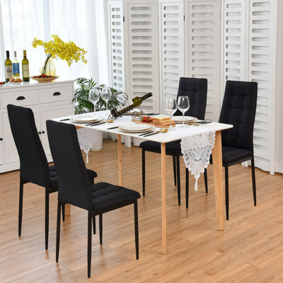 Killingworth Tufted Fabric Side Chair in Black by Orren Ellis