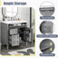 Meuble-lavabo moderne gris avec options de rangement, meuble-lavabo 30 po, 2 tiroirs et meuble-lavabo à tiroir basculant, tiroir, poignée texturée-663245411