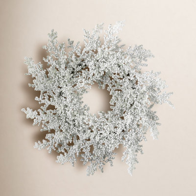 30" Artificial Frosted Juniper Berry Christmas Wreath, White