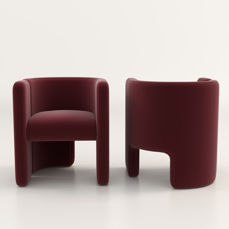 Jaimyn Upholstered Barrel Chair, Red