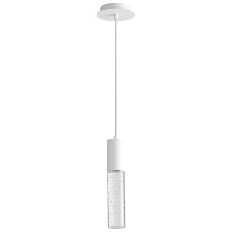 Luminaire suspendu cylindrique à 1 lumière DEL, Blanc, H 133,37 po x l 2 po x P 2,75 po