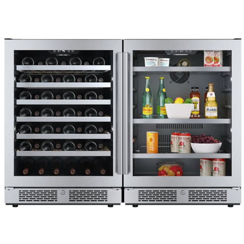 Avallon 47.625'' 53 Bottle and 140 Can Dual Zone Freestanding Wine & Beverage Refrigerator