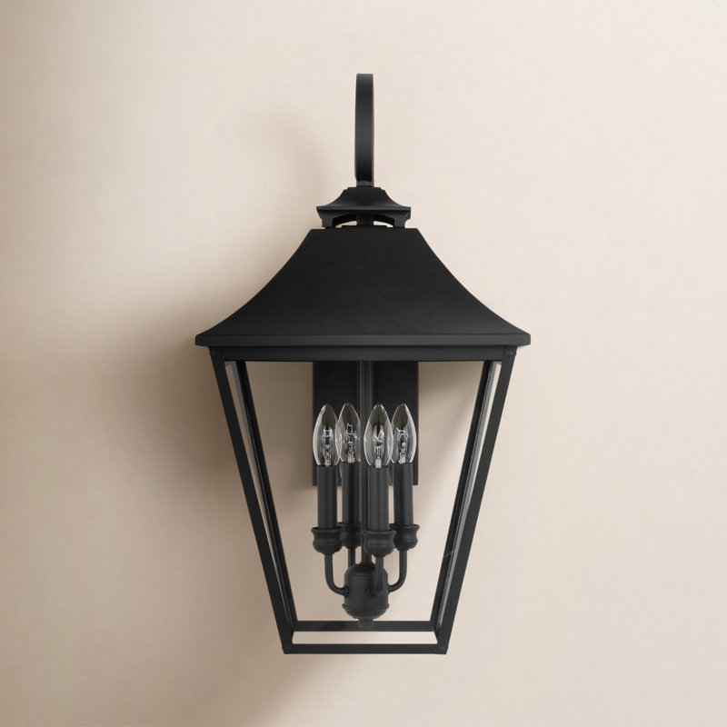 Lanterne murale noire 4 lumières Nael