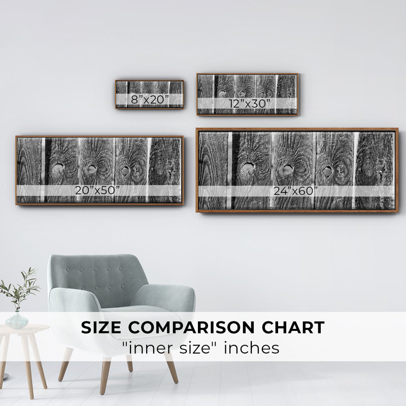 Found Textures II- Framed Canvas, 20" H x 50" W