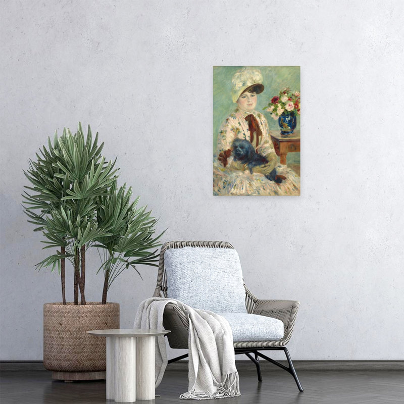 Mlle Charlotte Berthier, 1883 impressionniste contemporain chien Portrait Wall Art Print, H 24 po x l 16 po