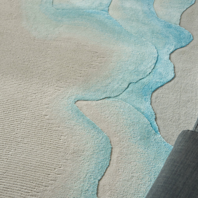 Nourison Prismatic Area Rug Sea Mist Blue, Rectangle 8'6" x 11'6"