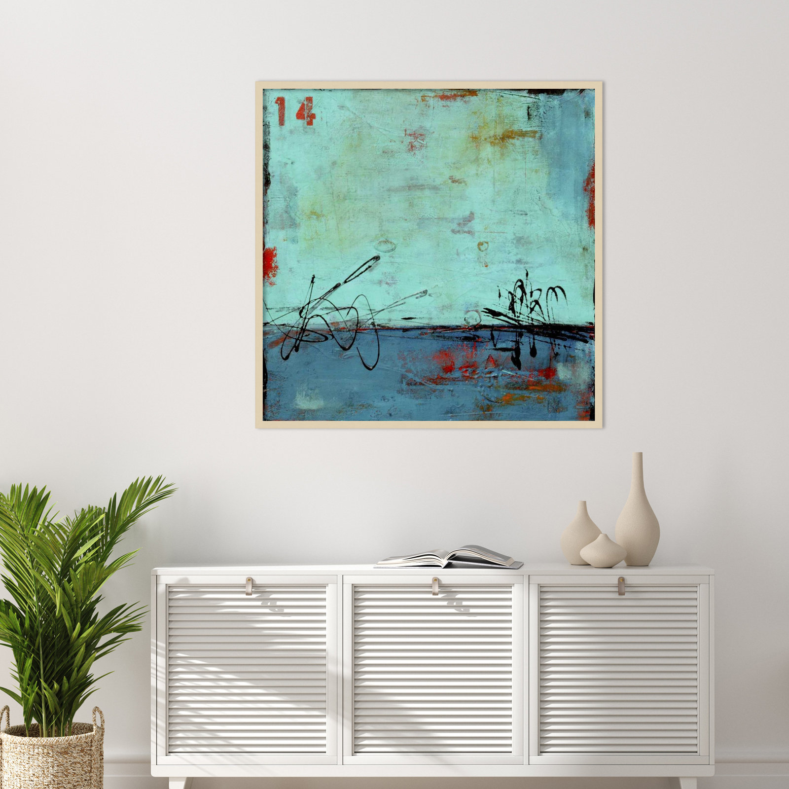 Blue Bay Marina No. 2 Print by Erin Ashley, 41" H x 41" W, Brown
