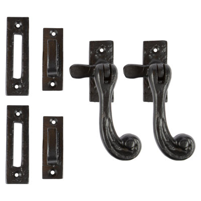 Hammer & Tongs - Rustic Window Fastener - Right Handed - W45mm x H110mm - Black