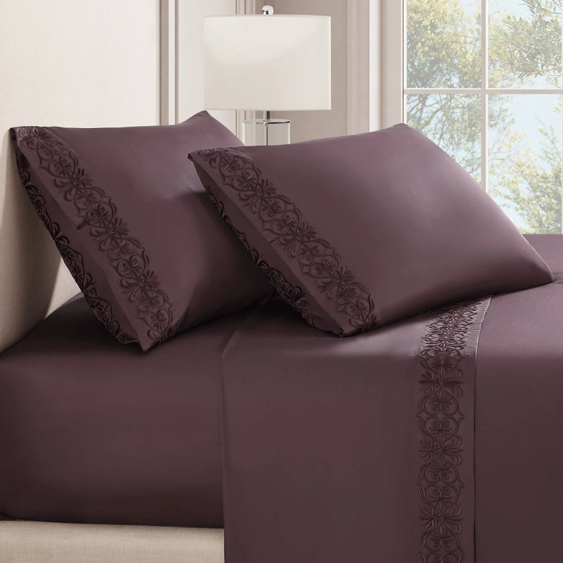 Ariane Sheet Set, Queen, Raisin