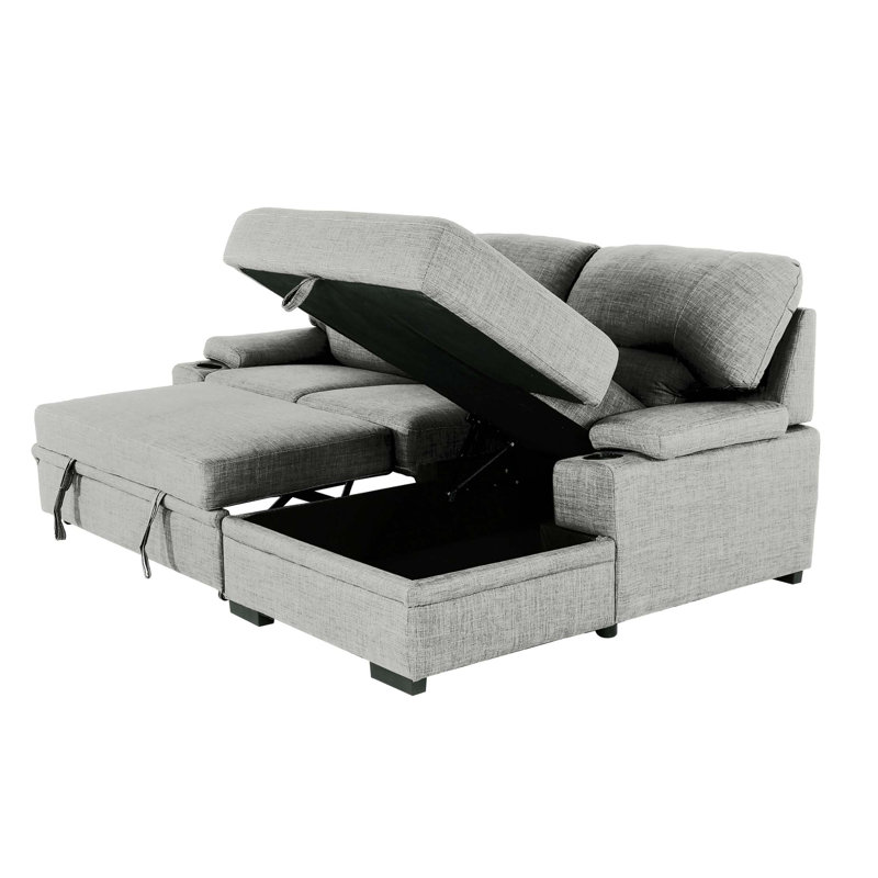 Canapé-lit modulaire de salon luxueux avec rangement et porte-gobelets