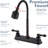 Matte Black 2-Handle RV Kitchen Faucet, 8" 2-Hole Camper Sink Faucet, 360° Swivel Spout & Two-Function Sprayer for Motorhome, Trailer & RV