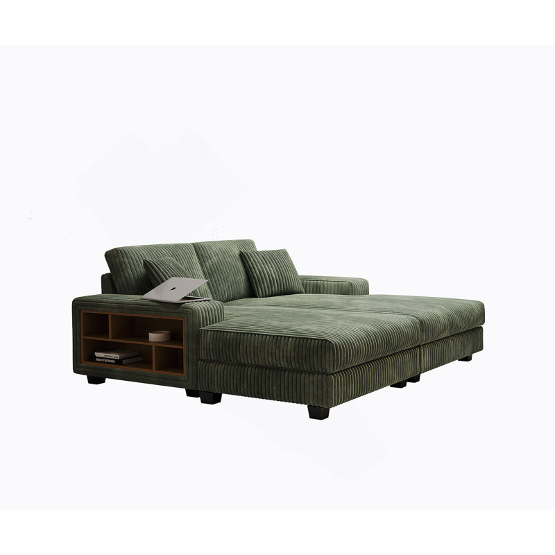 Versatile Convertible Sofa With Plush Cushions And Extra Storage