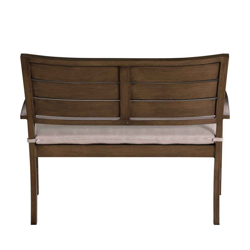 Charleston Aluminum Garden Bench, Welt, Linen Dove, Oyster