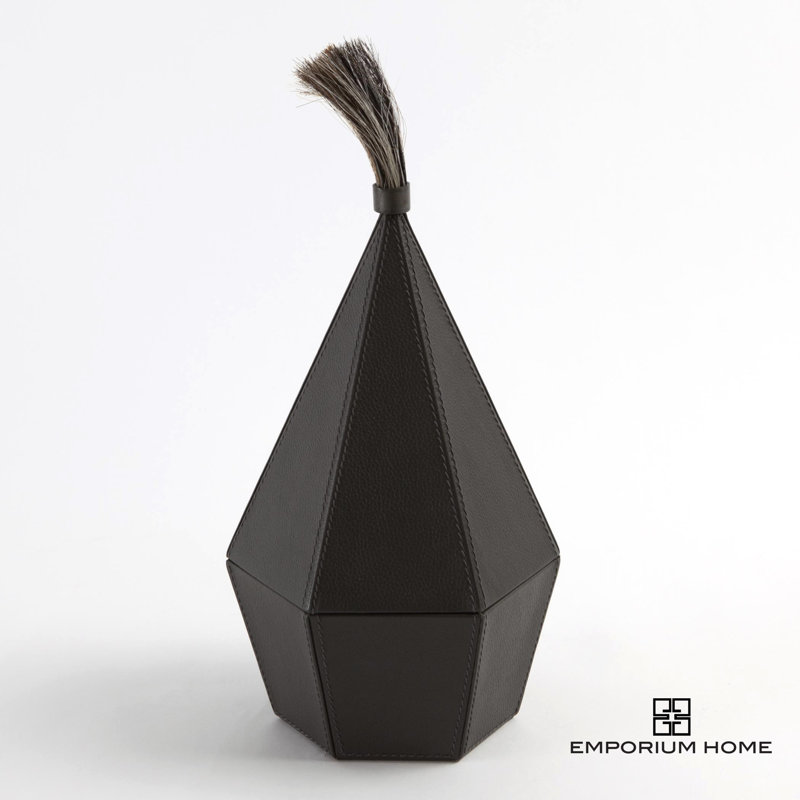 Boîte décorative en cuir Emporium Home, H 11 po x l 13 po x P 11,5 po, Noir