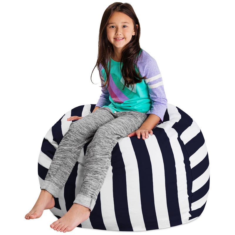Kids Bean Bag Chair Cover - Stuffed Animal Storage & Toy Organizer with Zipper - Plush Storage Kids Bean Bag Cover only for Toddlers and Children's Rooms - Organizes Pillows, Blankets, and Stuffies - Multiple Colors, Sizes, and Fabrics