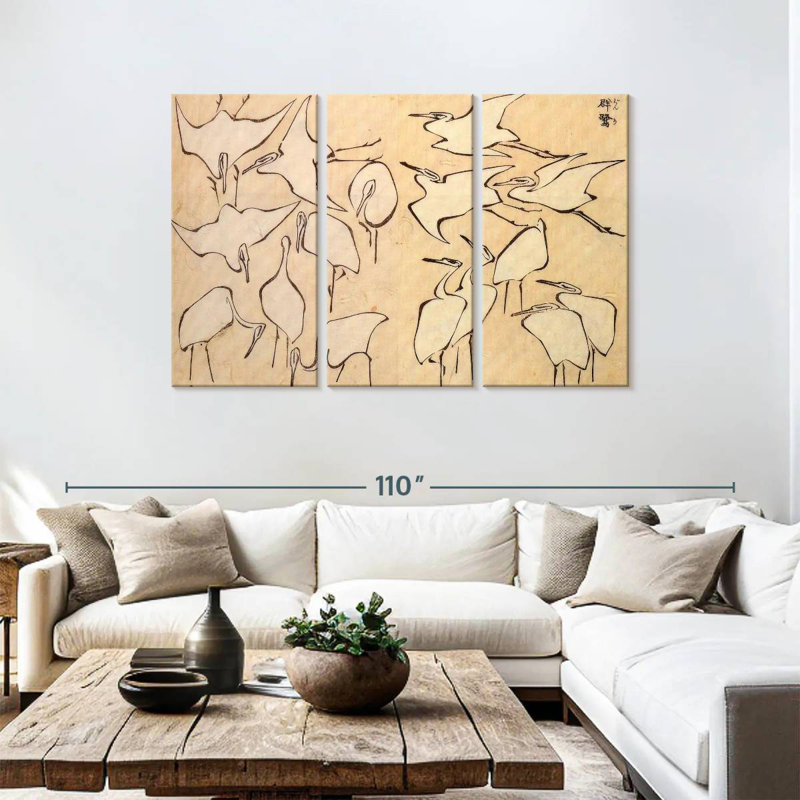 Brampt Egrets From Quick Lessons, 48" H x 74" W