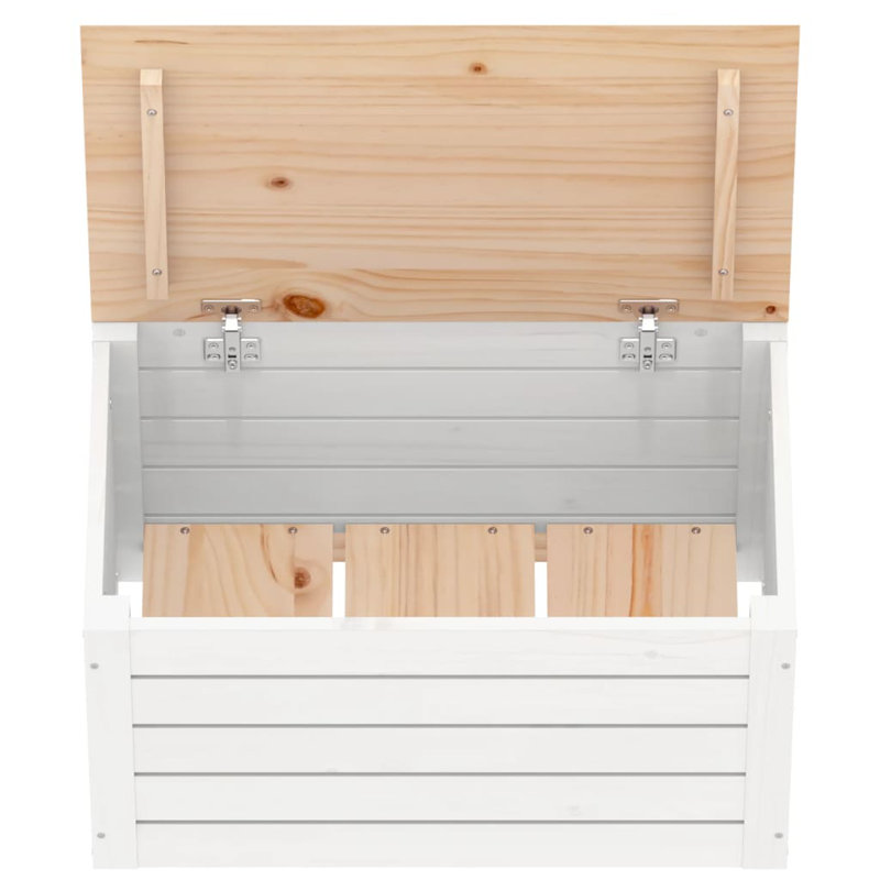Marlow Home Co. Amberlyn 59.5cm W Pine Solid Wood Deck Box, White