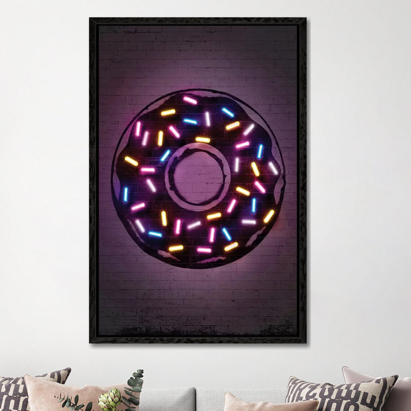 Donut by Octavian Mielu - Print on Canvas, Black Framed, 101.6 cm H x 66.04 cm W