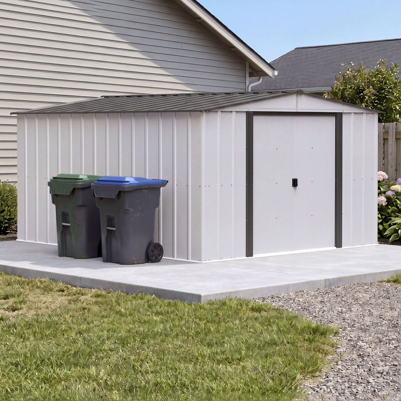 Classic Steel Storage Shed, 10X12, Charcoal