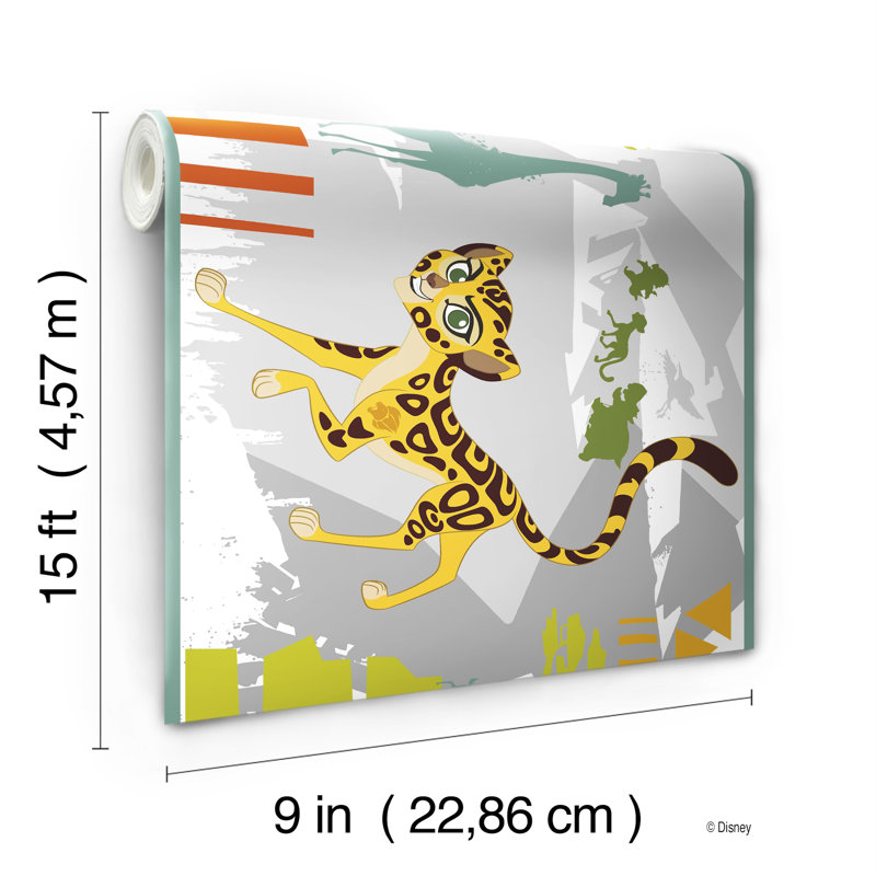 Bordure de papier peint L 15 pi x l 9 po Sylvie, Vert / jaune / gris / brun