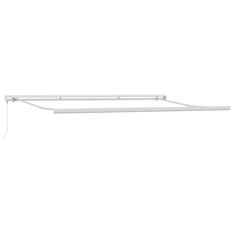 Ivy Bronx Fabric Cover Retractable Patio Awning, 500cm H x 300cm W, Orange;White Striped