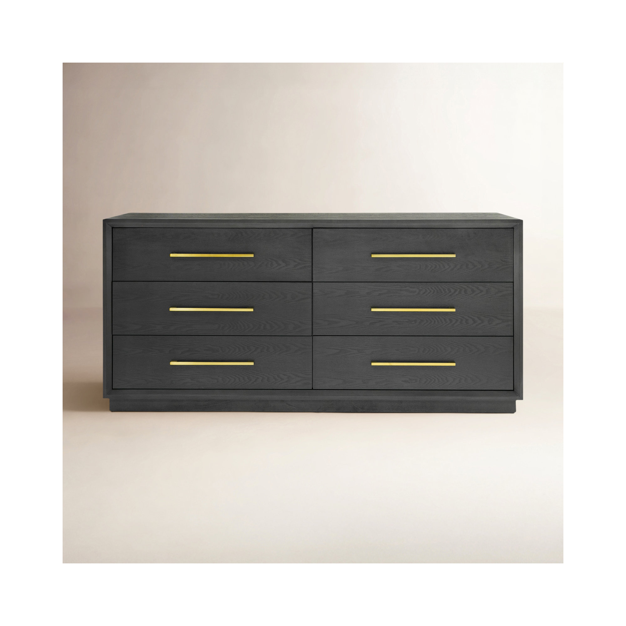 Langley 6 Drawer 67.99" W Dresser, Gray