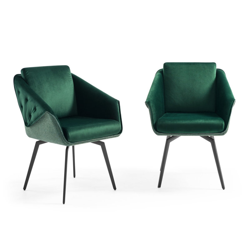 Scally Jess Dining Armchair, Black, Green