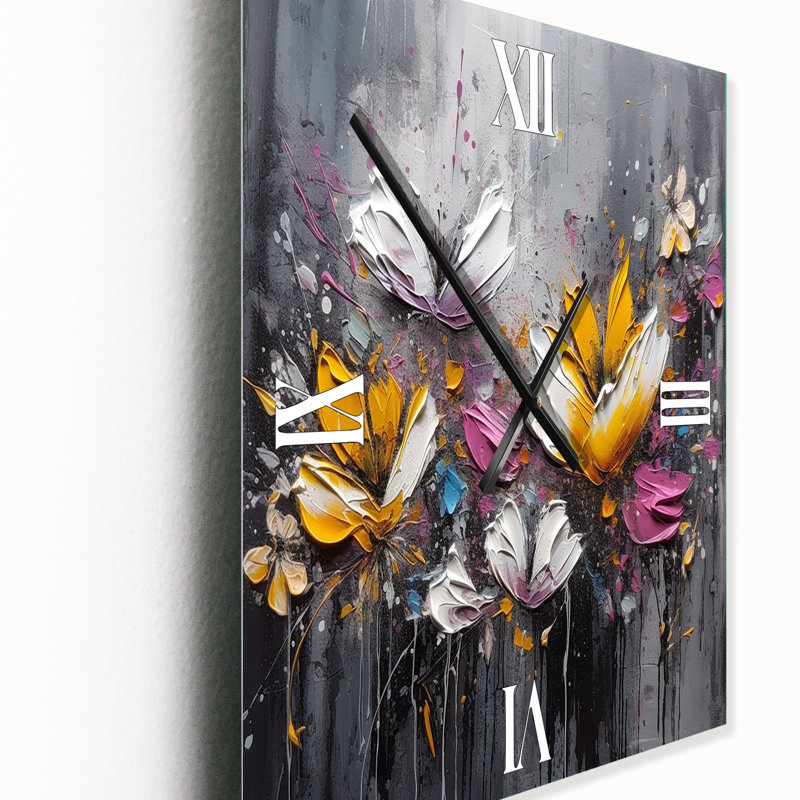 Jakel - Très grandes horloges murales florales, H 32 po x l 24 po x P 1 po