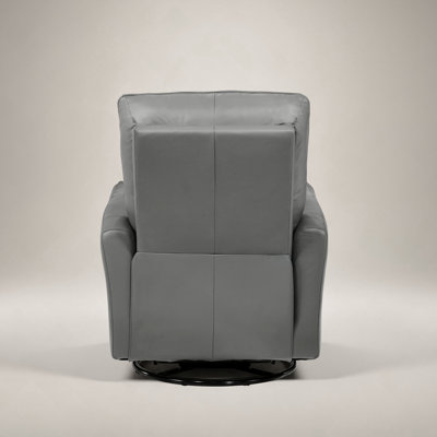 Coamhan 31.5" Wide Genuine Leather Modern Power Recliner with Swivel and Glider