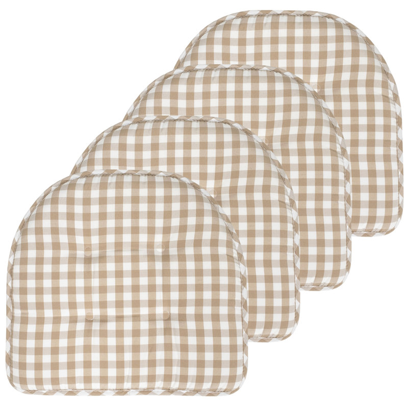 Coussin de coussin d'intérieur antidérapant Buffalo, Taupe / Blanc, Paquet de 4