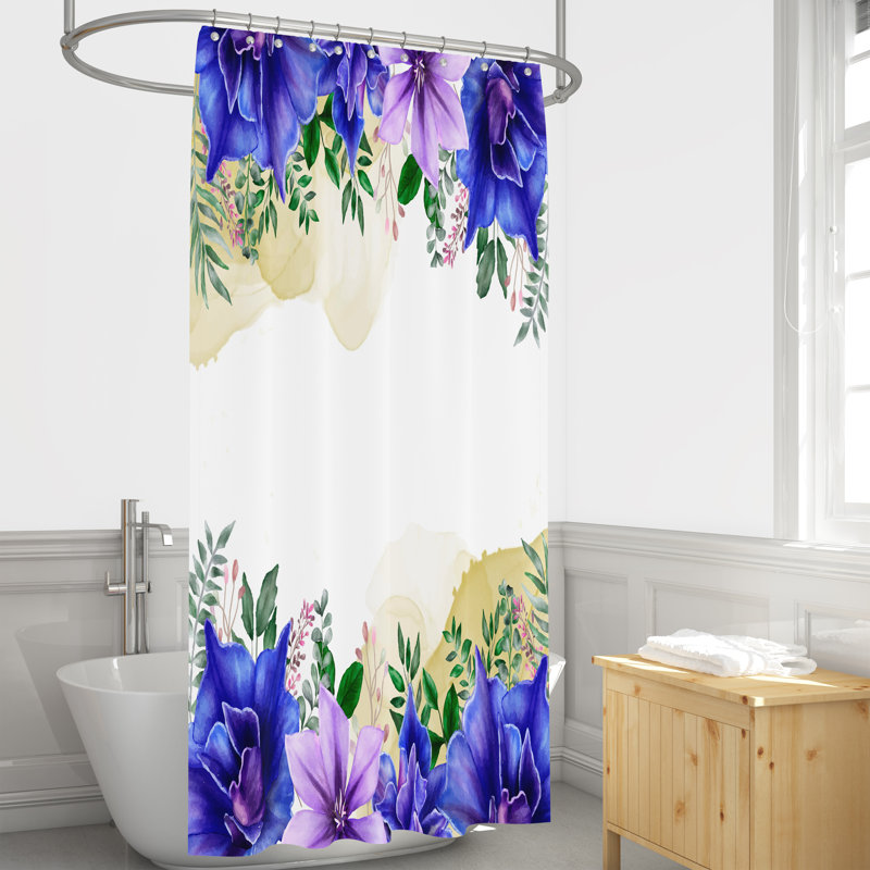 Floral Shower Curtain, 72" H x 70" W