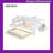 Full Size Solid Pine Wood And MDF Daybed With Built-in Storage Shelves Drawers Charging Station LED Lighting And Desk-111558303