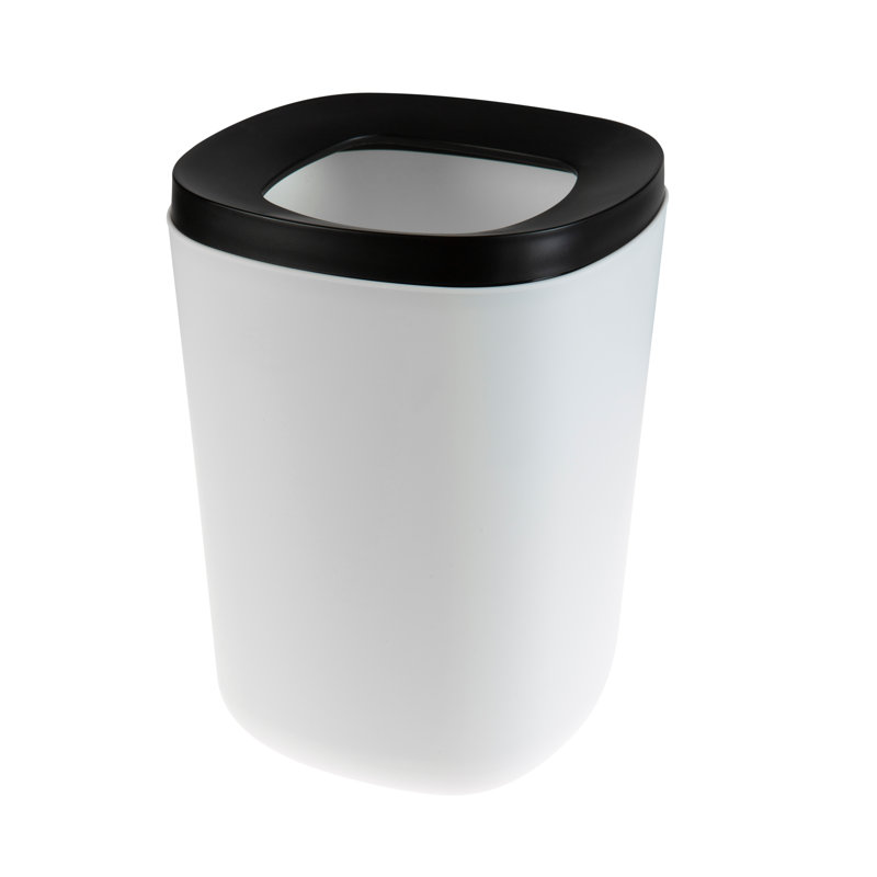Plastic Open Waste Basket - 1.32 Gallons, White