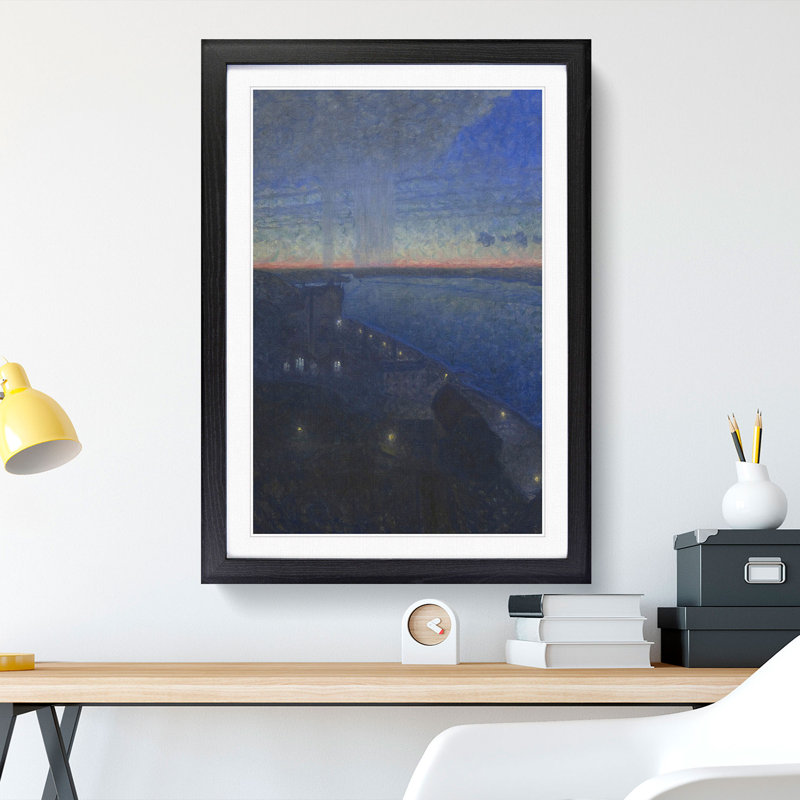 View of Soder Malarstrand by Eugene Jansson - Picture Frame Painting, Black, 48cm H x 36cm W x 2cm D