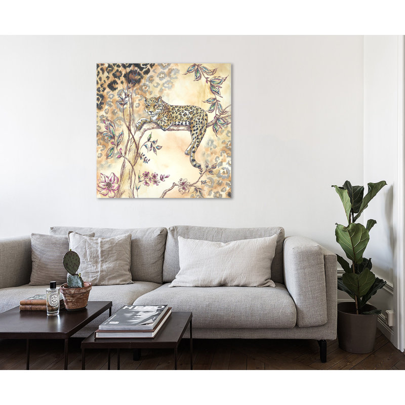 «Boho Leopard Lounging Toile S Croquis», toile tendue par Winston Porter, H 18 po x l 18 po x P 1,5 po