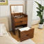 Bureau de coiffeuse 3 en 1 avec miroir éclairé et tabouret de rangement, coiffeuse compacte pour la chambre à coucher, la salle de bain ou le vestiaire