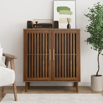 Sideboard Buffet Cabinet With Storage,  Farmhouse Buffet Cabinet With Louvered Doors, Wood Coffee Bar Storage Cabinet For Kitchen, Dining Room, Living Room, Entryway