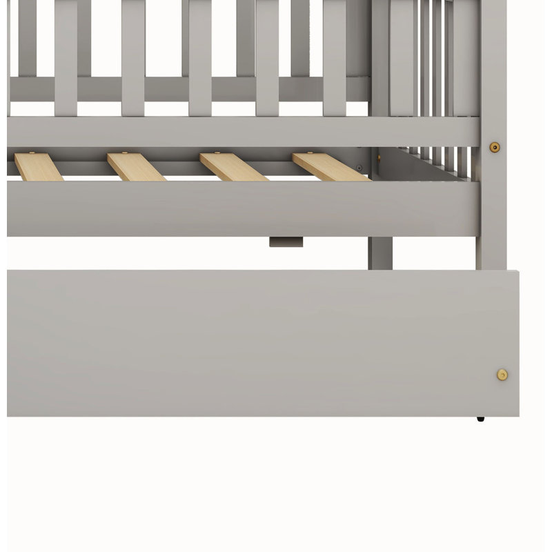 Lit pour enfant Hann, Simple, Gris