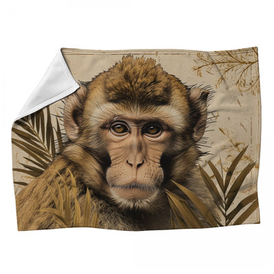 Monkey Animal Machine Printed Throw Blanket